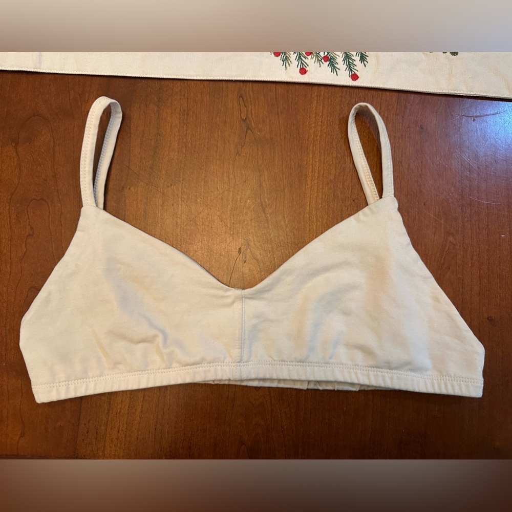 Mate the label Cream Triangle Bralette Size L